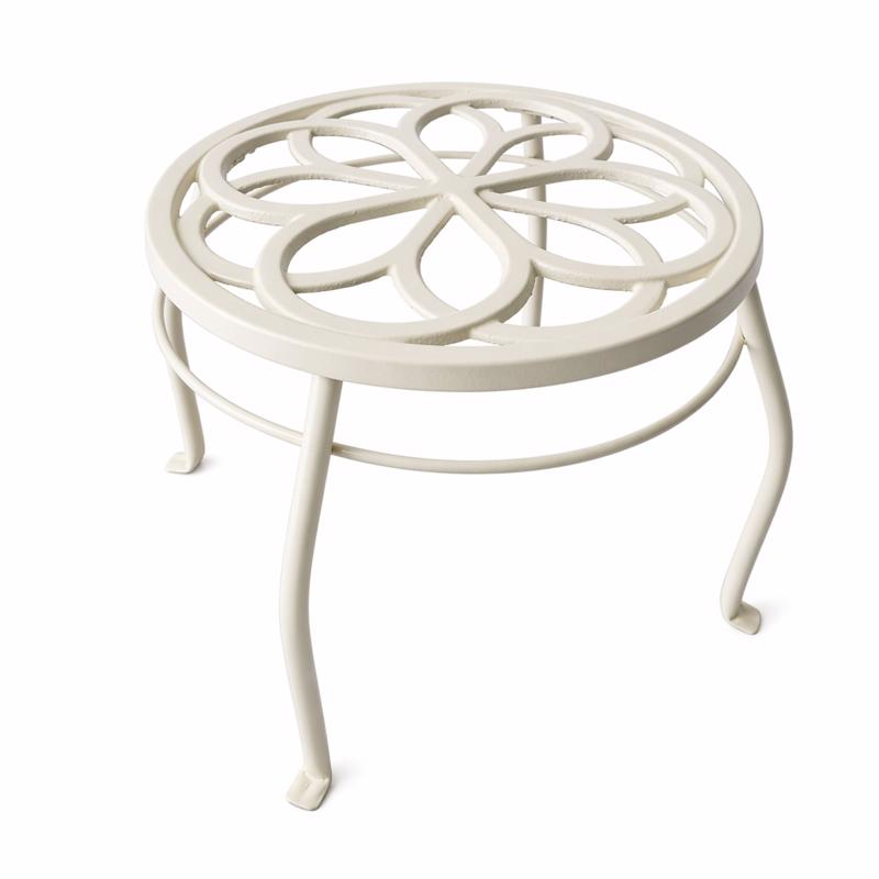 Living Accents 9 in. H Cream Cast Iron Plant Stand