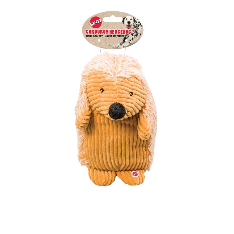 Spot For Dog Assorted Plush Corduroy Hedgehogs Squeak Dog Toy 1 pk