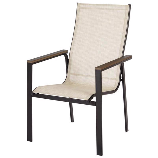 Living Accents Black Steel Frame Sling Chair Tan