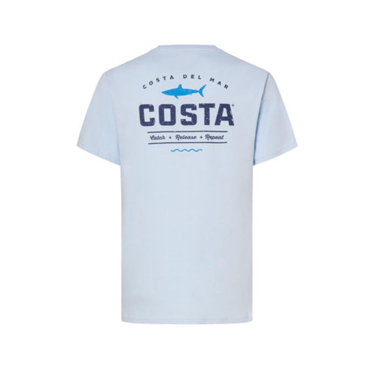 Costa L Short Sleeve Men's Crew Neck Light Blue Topwater Tee Shirt