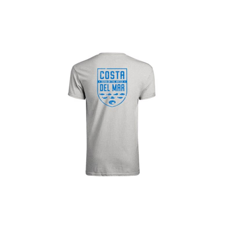 Costa XXL Short Sleeve Men's Crew Neck Heather Gray Species Shield Tee Shirt