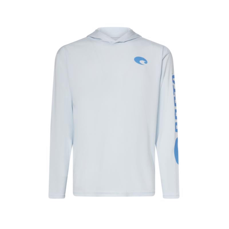 Costa XL Long Sleeve Men's Hooded Arctic Blue Technical Hood Tee Shirt