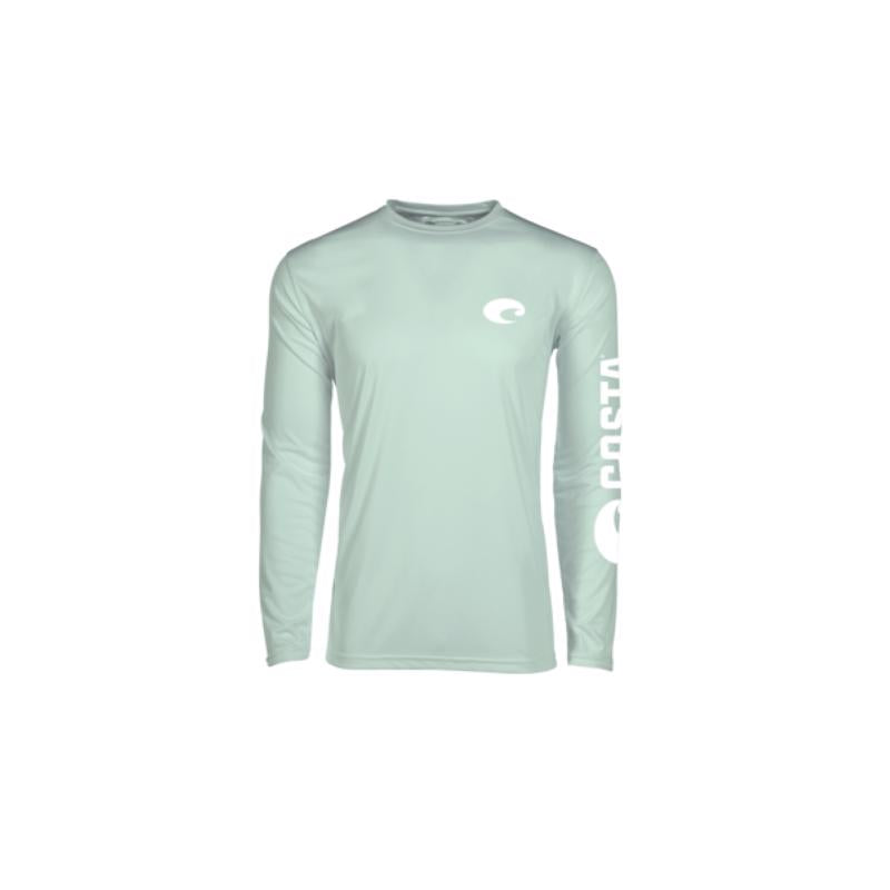 Costa M Long Sleeve Men's Crew Neck Mint Technical Crew Tee Shirt
