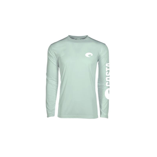 Costa M Long Sleeve Men's Crew Neck Mint Technical Crew Tee Shirt
