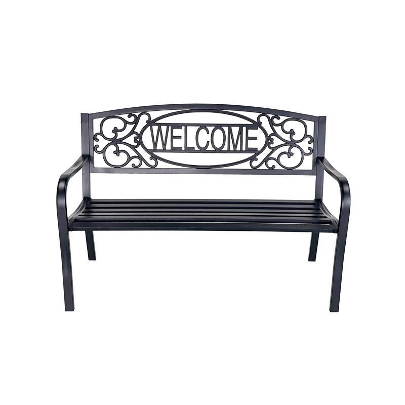 Living Accents Steel Welcome Bench 34.25 in. H X 24.41 in. L X 50 in. D