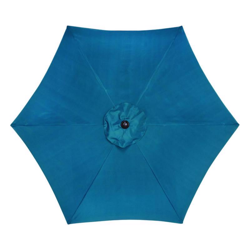 Living Accents 9 ft. Tiltable Teal Market Umbrella