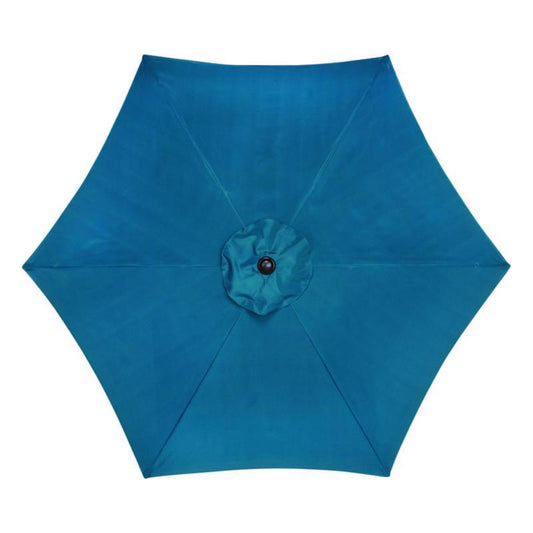Living Accents 9 ft. Tiltable Teal Market Umbrella