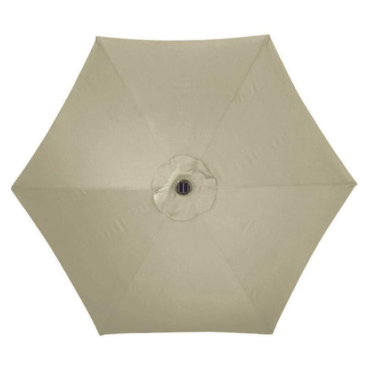 Living Accents Solar LED 9 ft. Tiltable Taupe Market Umbrella