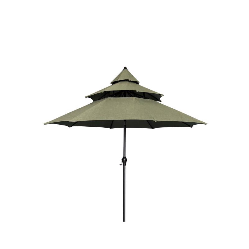 Living Accents Pagoda 9 ft. Tiltable Green Patio Umbrella