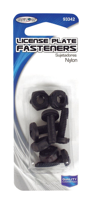 Custom Accessories Black Nylon License Plate Fasteners