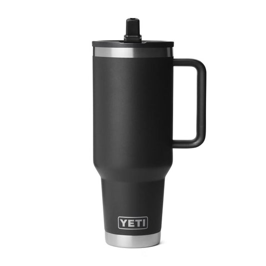 YETI Rambler 40 oz Black BPA Free Travel Straw Mug
