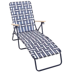 Living Accents Multi-Position Blue/White Striped Folding Lounger HFBS114L-BDNU, Pack of 4