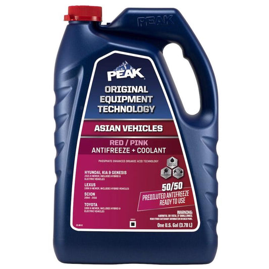 Peak Asian Red/Pink 50/50 Antifreeze/Coolant 1 gal