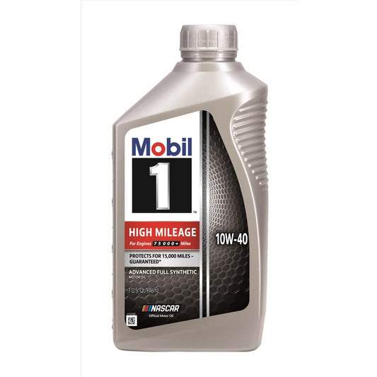 Mobil 1 10W-40 Gasoline High Mileage Motor Oil 1 qt