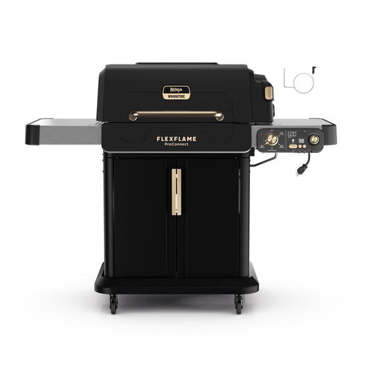 Ninja FlexFlame ProConnect 3 Burner Liquid Propane Grill and Smoker Black