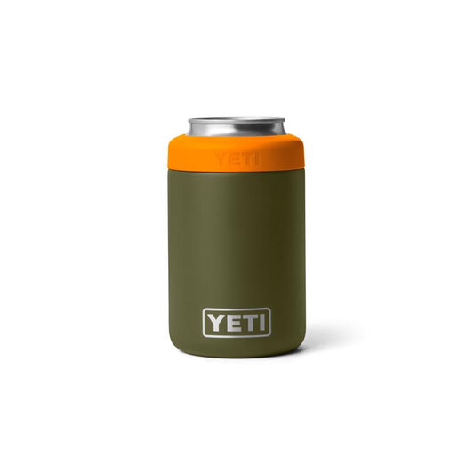 YETI Rambler 12 oz. King Crab Orange/Olive BPA Free Colster Can Insulator