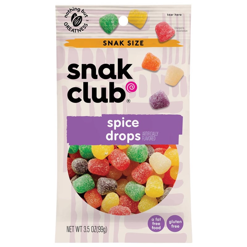 Snak Club Spice Drops Gummi Candy 3.5 oz Bagged