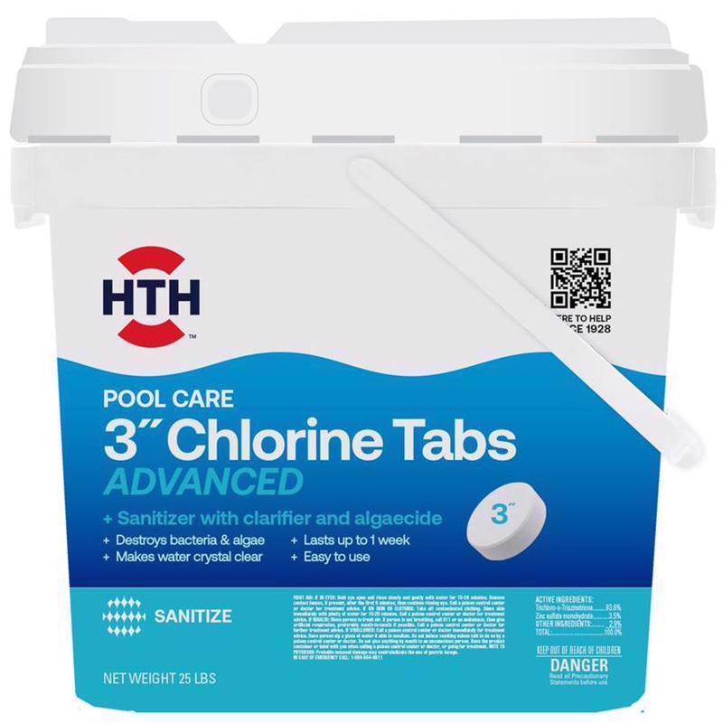HTH Pool Care 3' Tablet Chlorinating Chemicals 25 lb