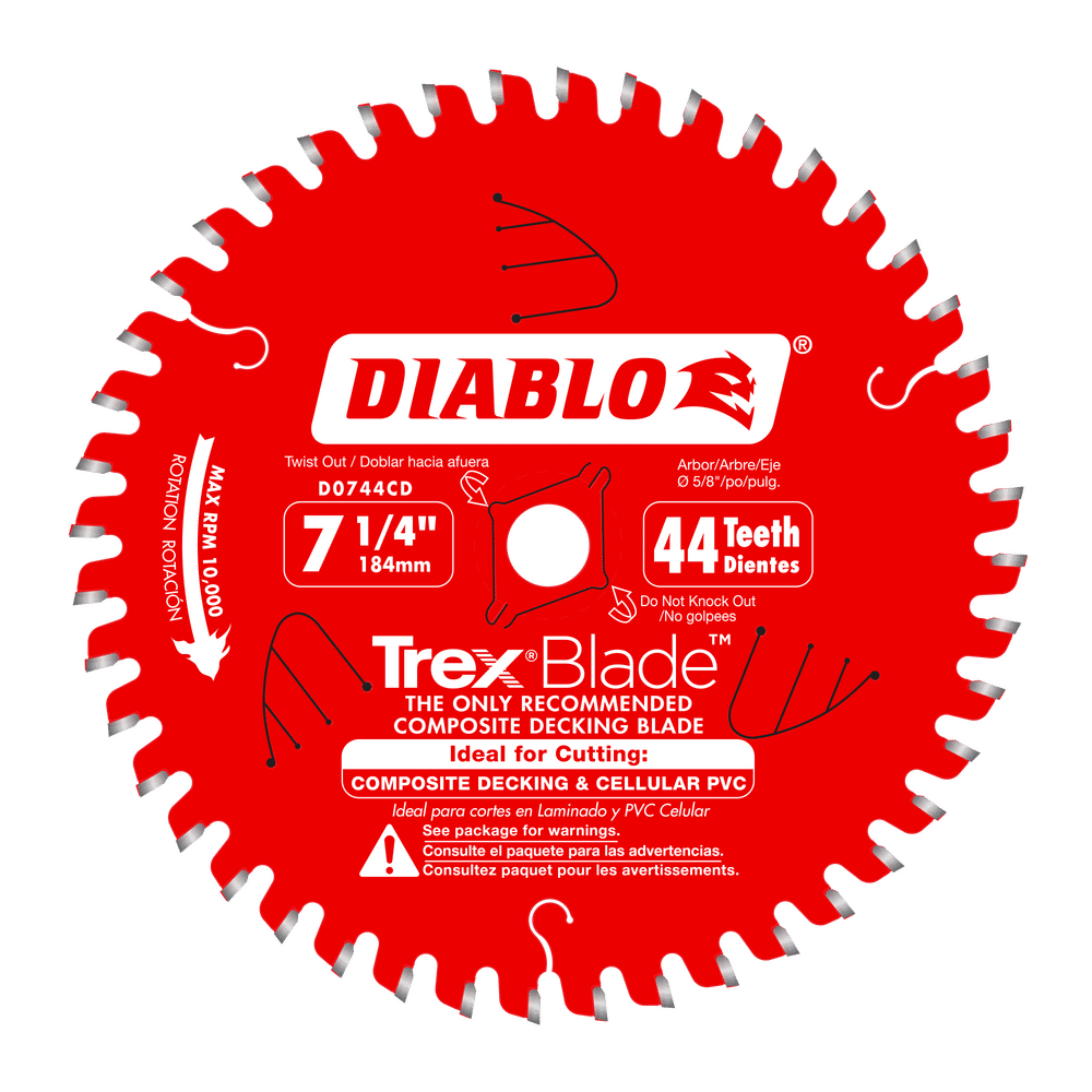 Diablo TrexBlade 7-1/4 in. D X 5/8 in. TiCo Hi-Density Carbide Circular Saw Blade 44 teeth 1 pk