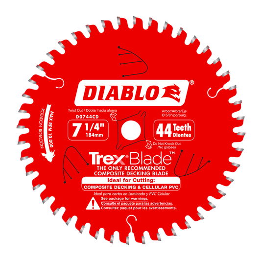 Diablo TrexBlade 7-1/4 in. D X 5/8 in. TiCo Hi-Density Carbide Circular Saw Blade 44 teeth 1 pk