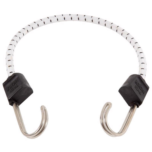 Keeper Twin Anchor White Bungee Cord 18 in. L X 0.315 in. 1 pk