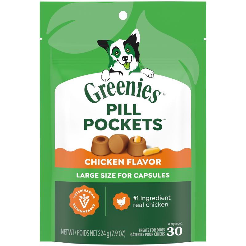 Greenies Pill Pockets Chicken Treats For Dog 7.9 oz 30 pk