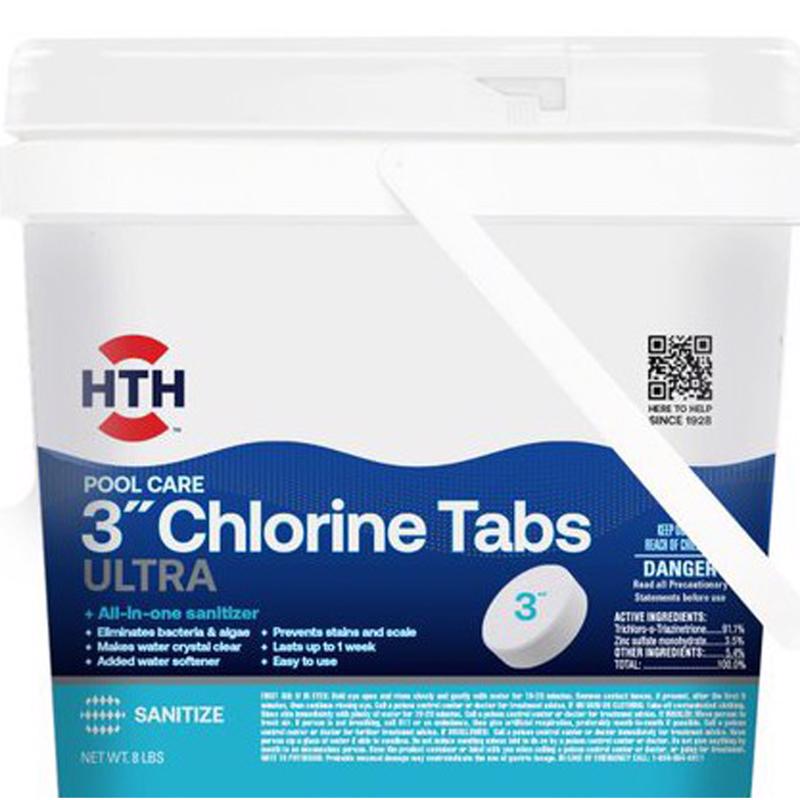 HTH Pool Care 3' Tablet Chlorinating Chemicals 8 lb