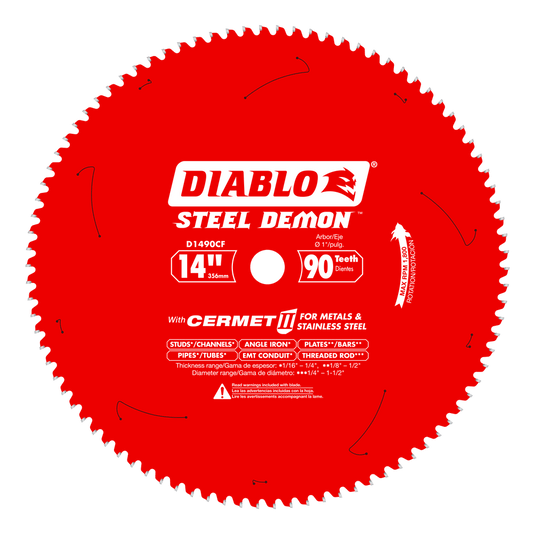 Diablo Steel Demon 14 in. D X 1 in. Cermet Cermet Metal Saw Blade 90 teeth 1 pk