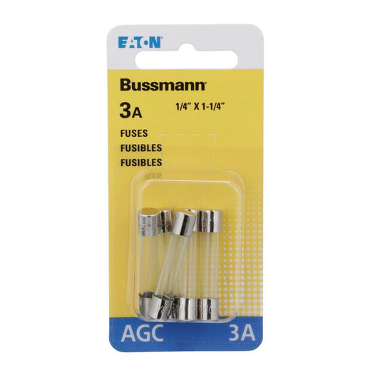 Bussmann 3 amps AGC Clear Blade Fuse 5 pk