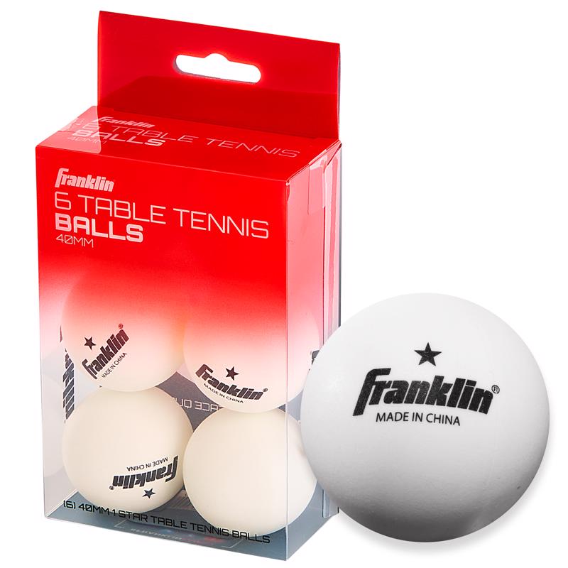Franklin Table Tennis Balls White 6 pc