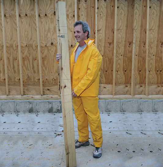 Boulder Creek Yellow PVC-Coated Rayon Three Piece Rain Suit XX-Large 35 mil