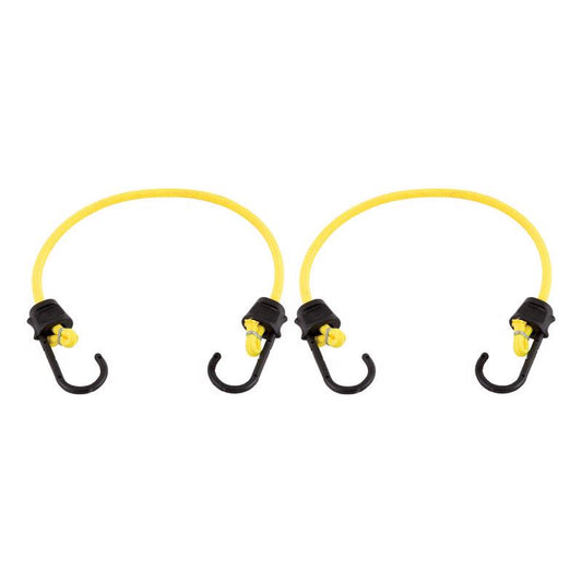 Keeper Black/Yellow Bungee Cord 24 in. L X 0.315 in. 2 pk