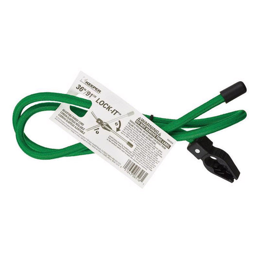 Keeper Lock-It Green Adjustable Bungee Cord 36 in. L X 0.5 in. 1 pk