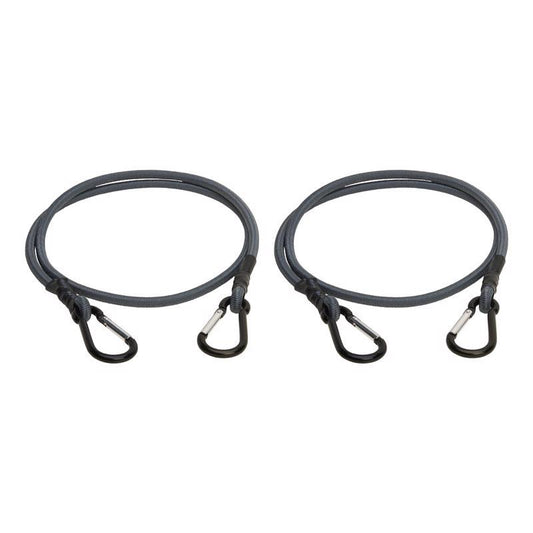 Keeper Gray Carabiner Style Bungee Cord 48 in. L X 0.315 in. 2 pk
