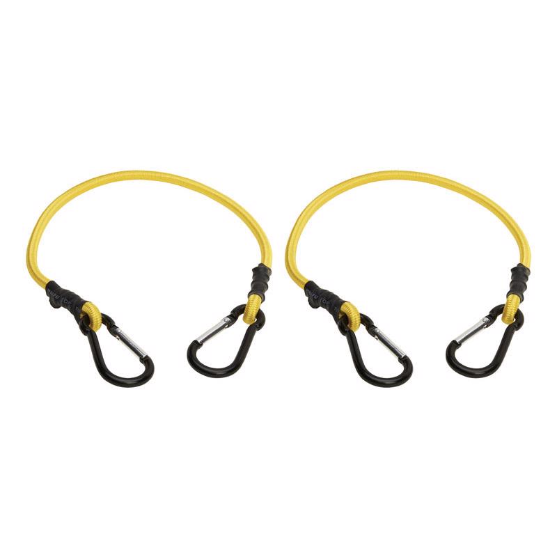 Keeper Yellow Carabiner Style Bungee Cord 24 in. L X 0.315 in. 2 pk