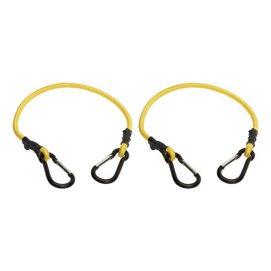Keeper Yellow Carabiner Style Bungee Cord 24 in. L X 0.315 in. 2 pk