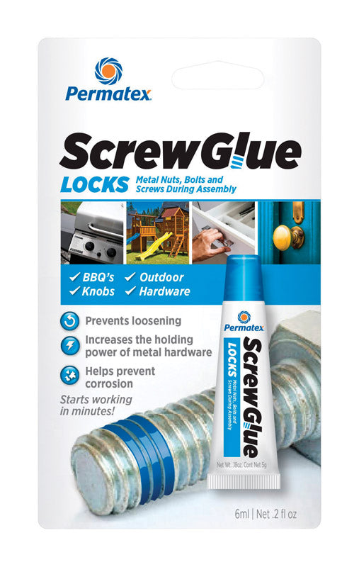 Permatex Screw Glue Medium Strength Blue Adhesive 0.2 oz