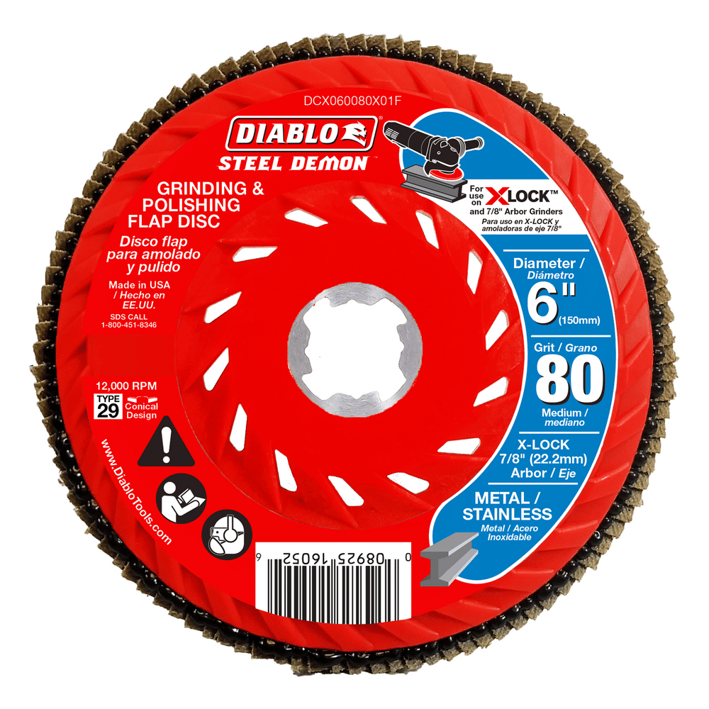 Diablo Steel Demon 6 in. D X 7/8 in. Ceramic Flap Disc 80 Grit 1 pc