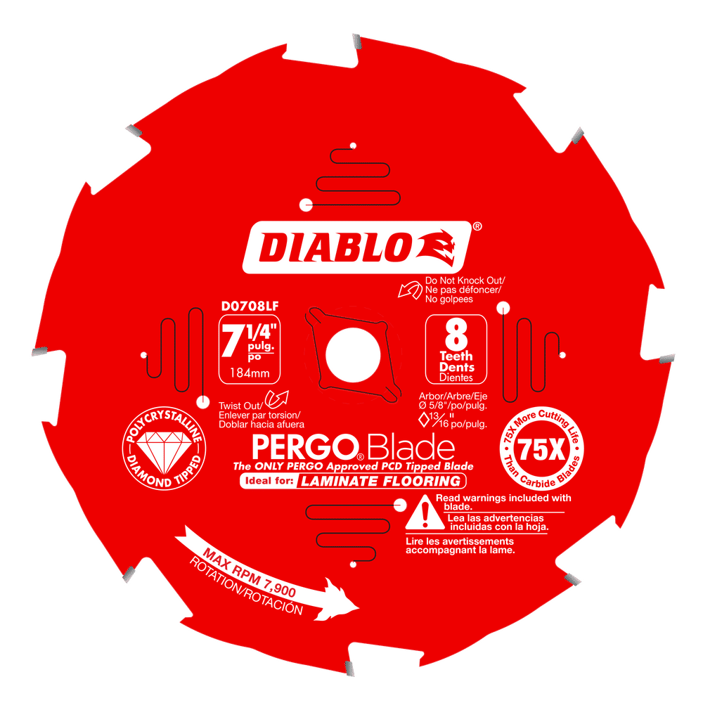 Diablo Pergo Blade 7-1/4 in. D X 5/8 in. Laminate Flooring PCD Circular Saw Blade 8 teeth 1 each