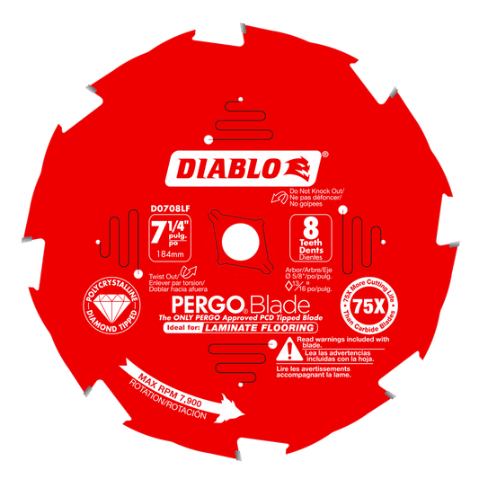 Diablo Pergo Blade 7-1/4 in. D X 5/8 in. Laminate Flooring PCD Circular Saw Blade 8 teeth 1 each