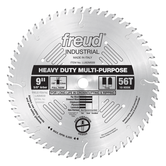 Freud 9 in. D X 5/8 in. HD Multi-Purpose TiCo Hi-Density Carbide Circular Saw Blade 56 teeth 1 pk