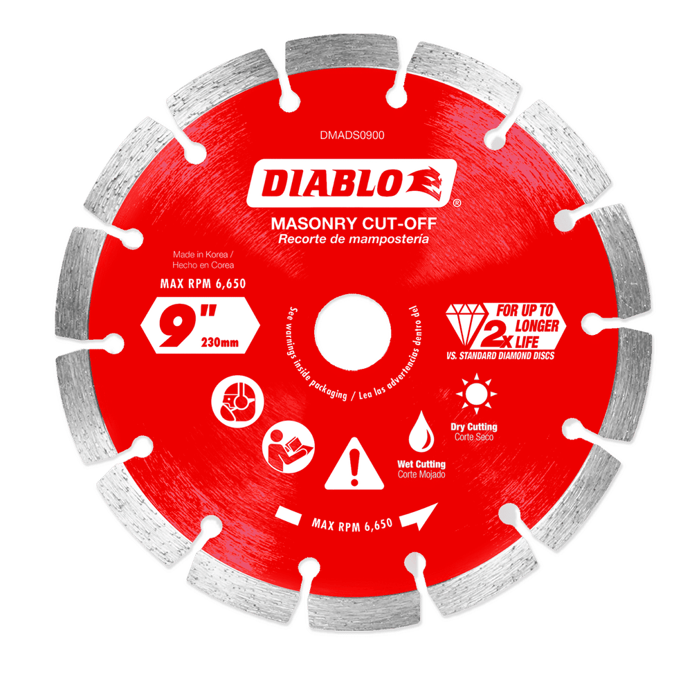Diablo 9 in. D X 7/8 in. X .094 in. thick Diamond Segmented Masonry Cut-Off Disc