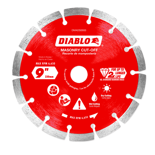 Diablo 9 in. D X 7/8 in. X .094 in. thick Diamond Segmented Masonry Cut-Off Disc