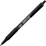 BIC Soft Feel Black Retractable Ball Point Pen 12 pk