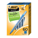 BIC Round Stic Blue Ball Point Pen 60 pk