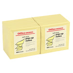 Office Depot 3 in. W X 3 in. L Yellow Sticky Notes 12 pad