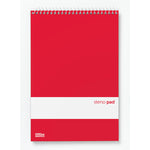 Office Depot 6 in. W X 9 in. L College Ruled Wire Bound Green Steno Book
