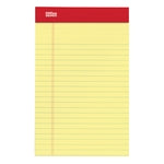 Office Depot 5 in. W X 8 in. L College Ruled Wire Bound Yellow Perforated Writing Pads