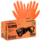 7 Mil Heavyweight Nitrile Disposable Gloves, Hi-Vis Orange, Powder Free (Case — 10 box)