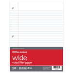 Office Depot 8.5 in. W X 11 in. L Wide Ruled Filler Paper 150 sheet